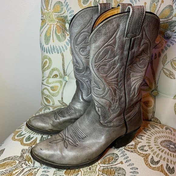 Olathe Other - Olathe Cowboy Boots Gray Leather Mens Size 9.5 D